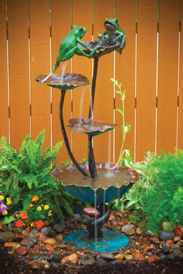 BRASS (Premium):  Two Frogs on Lotus Fountain (Special)